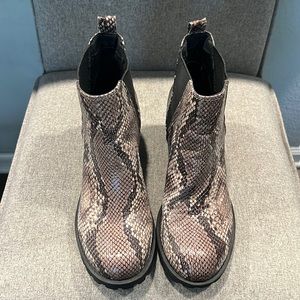 Snake print booties